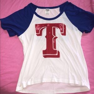 pink victoria’s secret texas rangers shirt